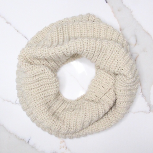 Infinity Knit Scarf in Warm Beige - Picture 2 of 4